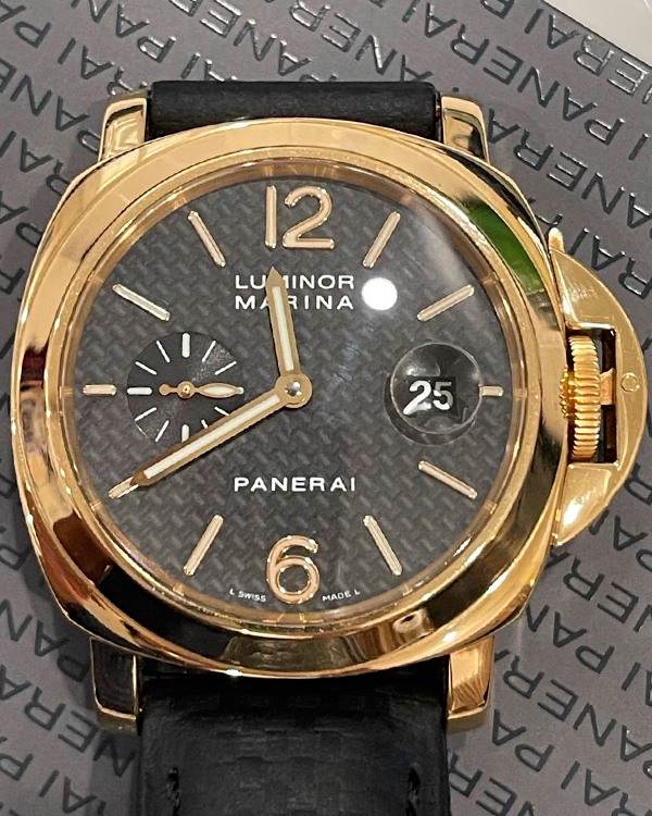 Panerai Luminor Marina 44MM Black Dial Leather Strap (PAM00140)