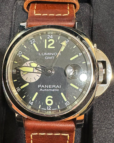 2021 Panerai Luminor GMT Automatic 44MM Black Dial Leather Strap (PAM01088)