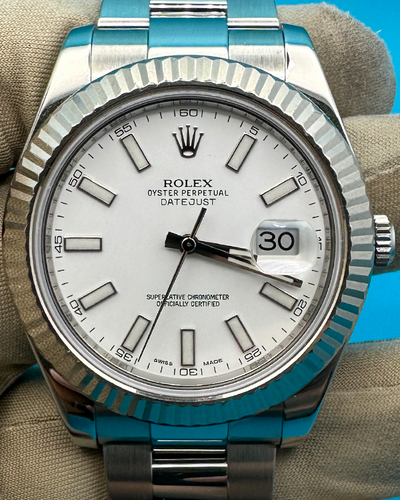 2012 Rolex Datejust II 41MM White Dial Steel Bracelet (116334)