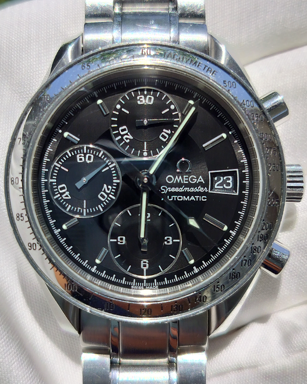 2004 Omega Speedmaster Date 39MM Black Dial Steel Bracelet (3513.50.00)