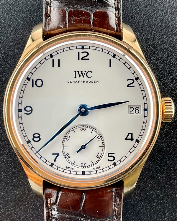 2018 IWC Schaffhausen Portugieser Hand-Wound Eight Days Ed. “150 Years” L.E. 43.2MM White Dial Leather Strap (IW510211)