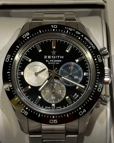 2023 Zenith Chronomaster Sport 41MM Black Dial OEM Steel Bracelet (03.3100.3600/21.C822)