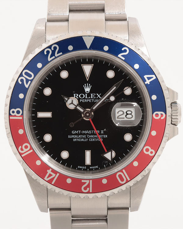 Rolex GMT-Master II "Pepsi" 40MM Black Dial Oyster Bracelet (16710)