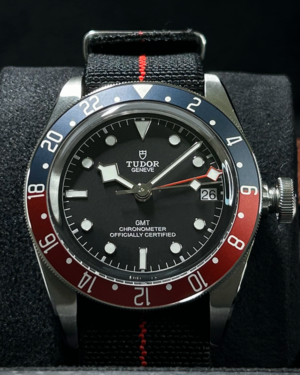 2023 Tudor Black Bay GMT "Pepsi" 41MM Black Dial Aftermarket Textile Strap (79830RB)