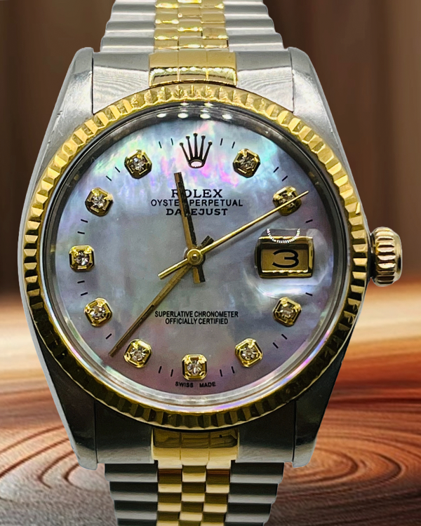 Rolex Datejust 36MM Aftermarket Mother of Pearl Dial Two-Tone Jubilee Bracelet (16013)