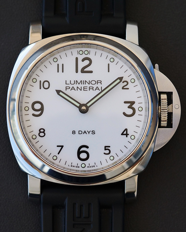 2017 Panerai Luminor Base 8 Day 44MM Steel White Dial Rubber Strap (PAM00561)