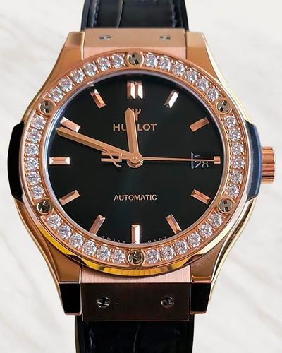 Hublot Classic Fusion 38MM Black Dial Leather Strap (565.OX.1480.LR.1204)