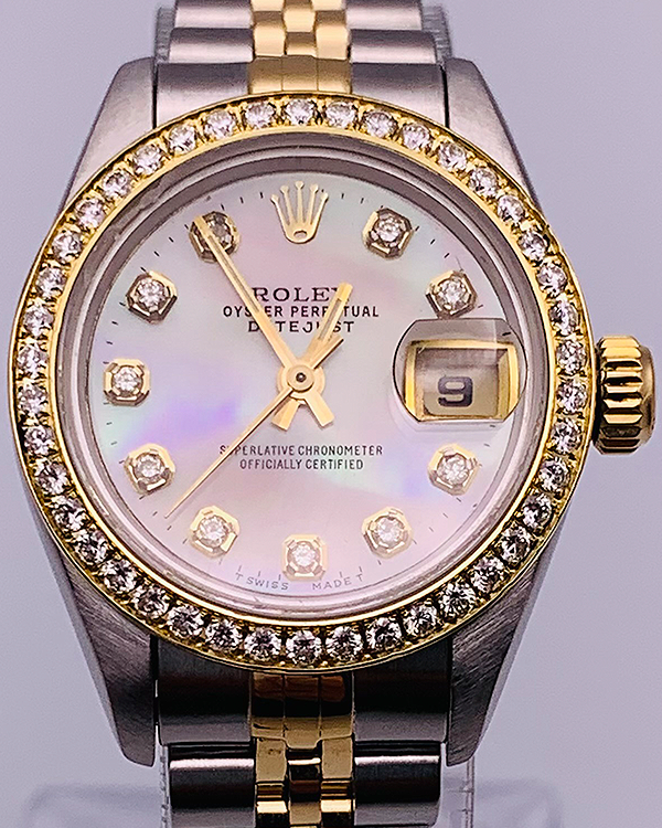 Rolex Lady-Datejust 26MM Aftermarket Mother of Pearl Dial Two-Tone Jubilee Bracelet (69173)