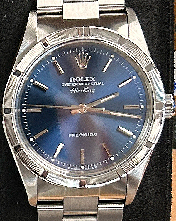 1999 Rolex Air-King 34MM Blue Dial Steel Bracelet  (14010)