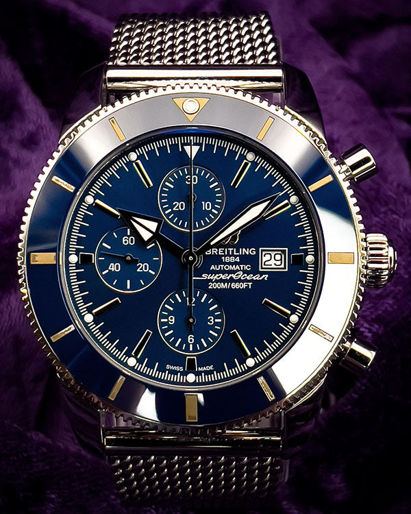 2017 Breitling Superocean Heritage II Chronograph S.E. 46MM Blue Dial Steel Bracelet (A1331216.C963.152A)