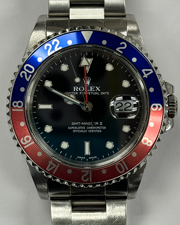 Rolex GMT-Master "Pepsi" 40MM Black Dial Steel Bracelet (16700)