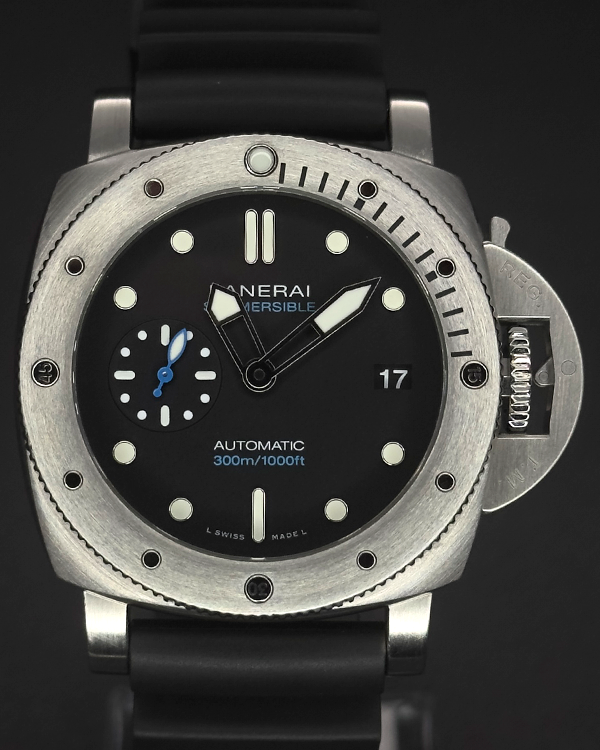 2022 Panerai Submersible 42MM Black Dial Rubber Strap (PAM00973)