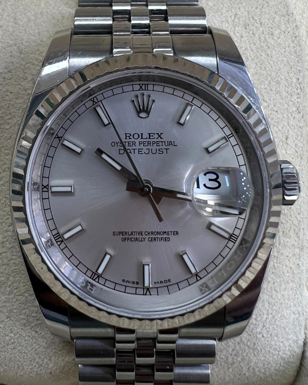 Rolex Datejust 36MM Jubilee Bracelet Oystersteel Silver Dial (116234)