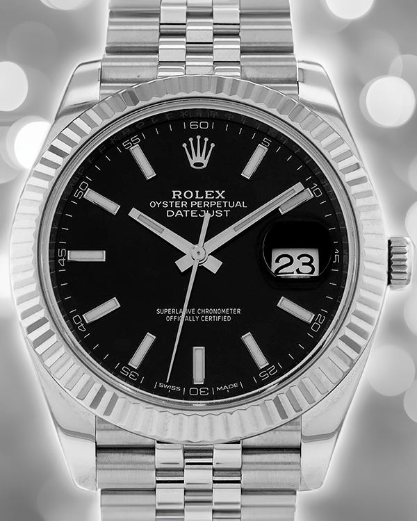 Rolex Datejust 41MM Black Dial Steel Jubilee Bracelet (126334)