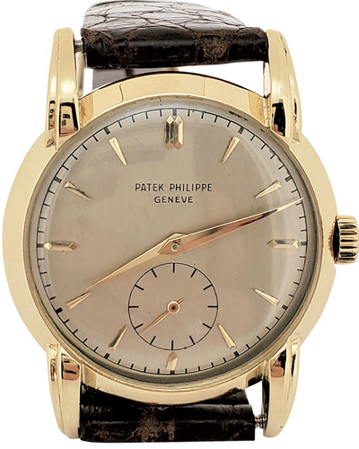 1949 Patek Philippe Calatrava Vintage 32.5MM Silver Dial Leather Strap (2429J)