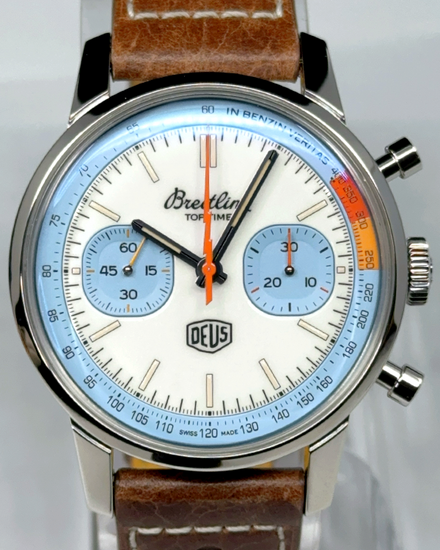 2023 Breitling Top Time Deus L.E. 41MM White Dial Leather Strap (A233112A1A1X1)