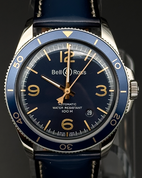 2023 Bell & Ross BR V2 Aéronavale 41MM Blue Dial Leather Strap (BRV292-BU-G-ST)