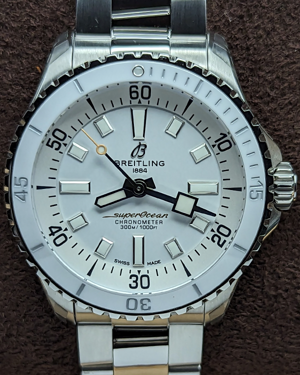 Breitling Superocean 36MM White Dial Steel Bracelet (A17377)