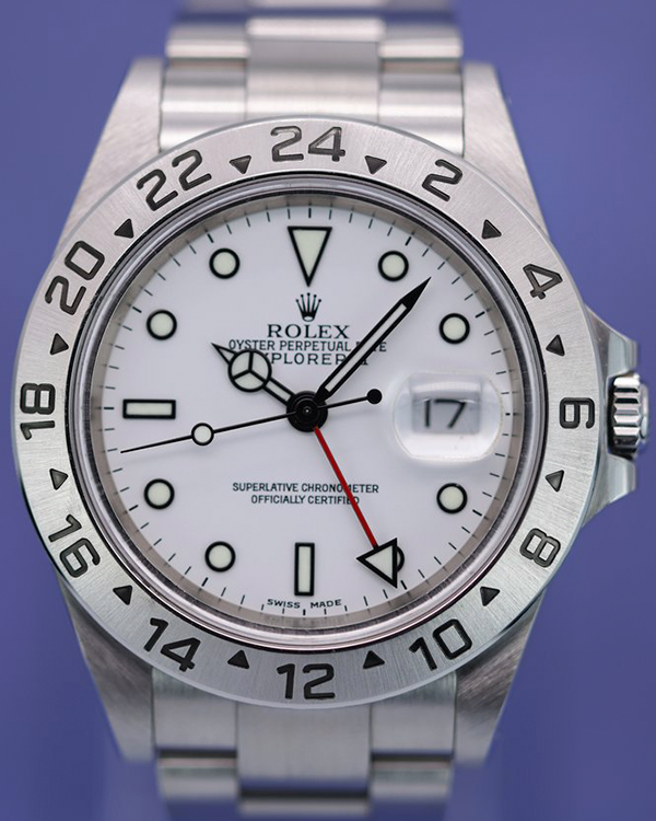 2002 (Y Serial) Rolex Explorer II "Polar" 40MM White Dial Oyster Bracelet (16570)