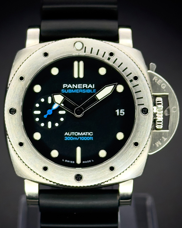 2022 Panerai Submersible 42MM Black Dial Rubber Strap (PAM00973)