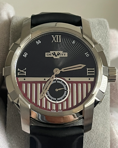 No Reserve - Dewitt Glorious Knight 42MM Black And Red Dial Rubber Strap (FTV.PTS.001.RPB)