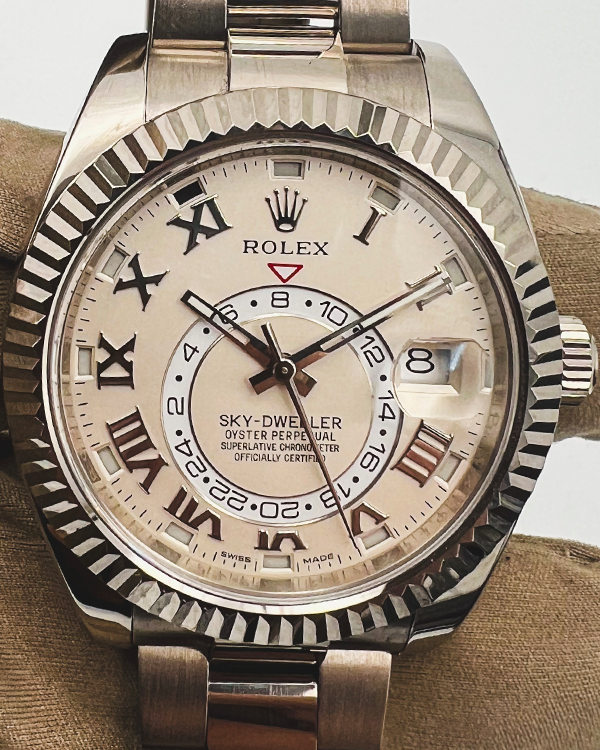 2015 Rolex Sky-Dweller 42MM Ivory Dial White Gold Bracelet (326939)