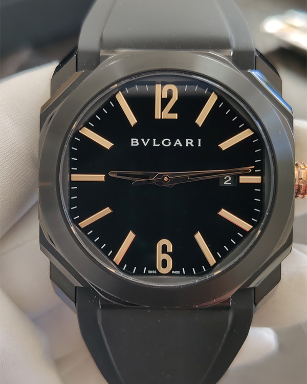 2023 Bvlgari Octo Ultranero 41MM Black Dial Rubber Strap (BGO41BBSVD)