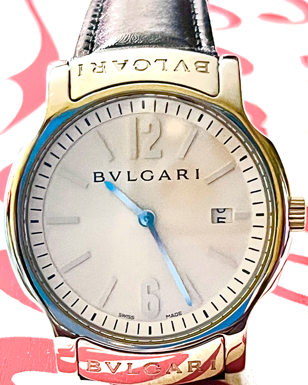 Bvlgari Solotempo 35MM Quartz Silver Dial Leather Strap (ST35S)