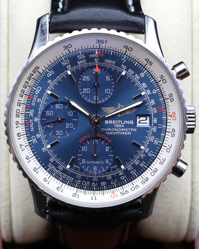 No Reserve - 2017 Breitling Navitimer Heritage Edition Especiale 42MM Blue Dial Leather Strap (A1332412/C942)