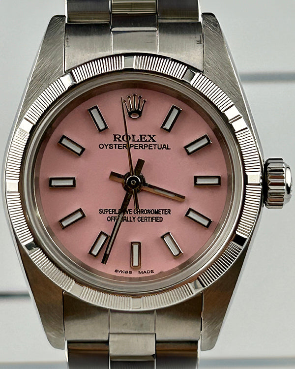 Rolex Oyster Perpetual 24MM Aftermarket Candy Pink Dial Oyster Bracelet (76030)