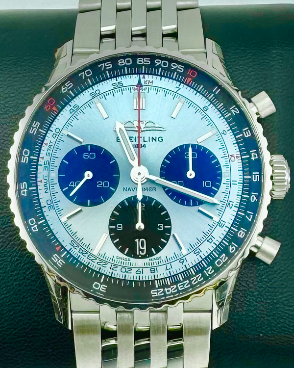 No Reserve - 2024 Breitling Navitimer B01 Chronograph 41MM Ice Blue Dial Steel Bracelet (AB0139241C2A1)