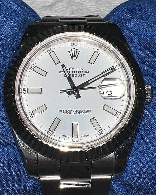 2013 Rolex Datejust II 41MM White Dial Steel Bracelet (116334)