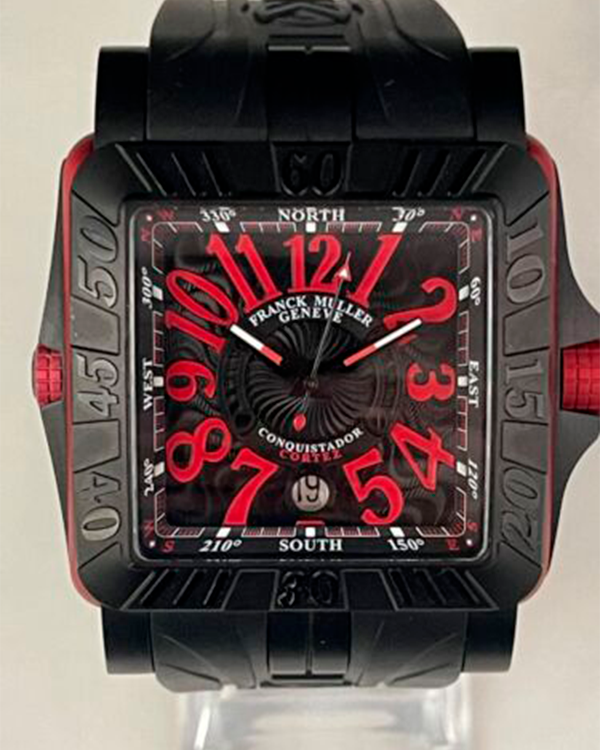 Franck Muller Conquistador Cortez 44MM Black Dial Rubber Strap (10900CC)