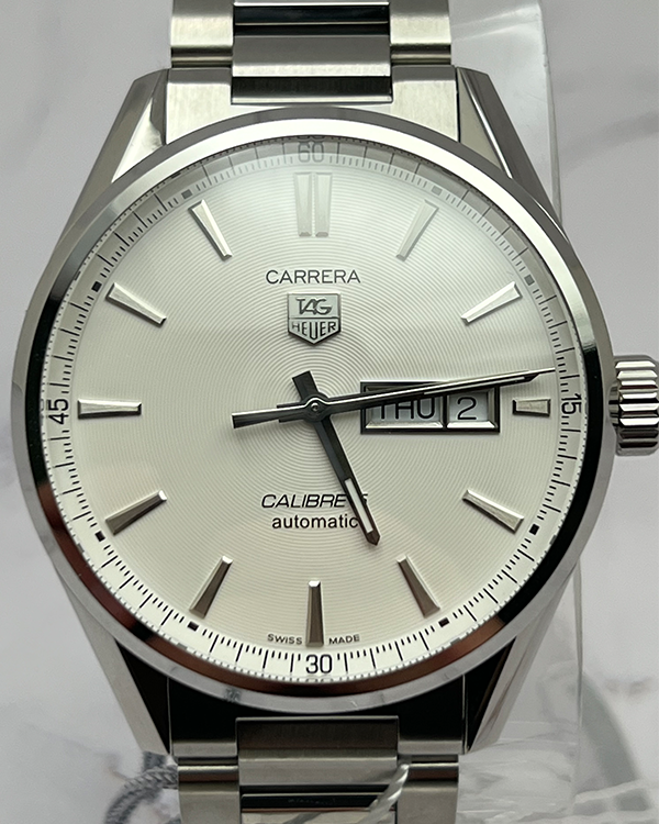 2022 TAG Heuer Carrera Calibre 5 41MM Steel Silver Dial Bracelet (WAR201B.BA0723)