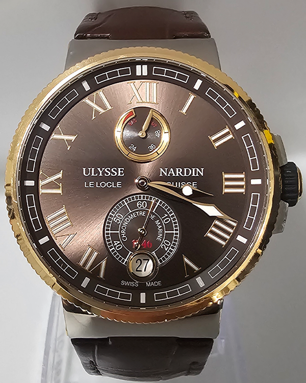 2017 Ulysse Nardin Marine Chronometer 43MM Brown Dial Leather Strap (1185-126)