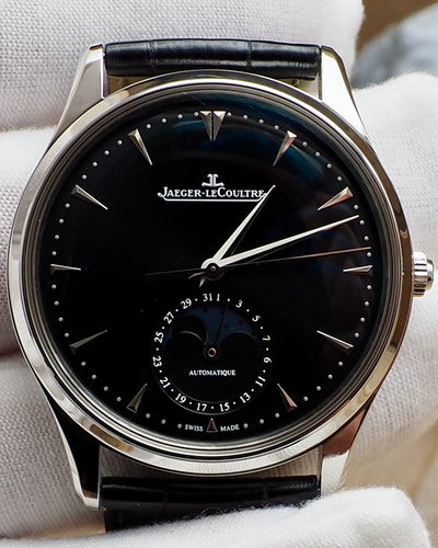 2015 Jaeger-LeCoultre Master Ultra Thin Moon 39MM Black Dial Leather Strap (Q1368470)