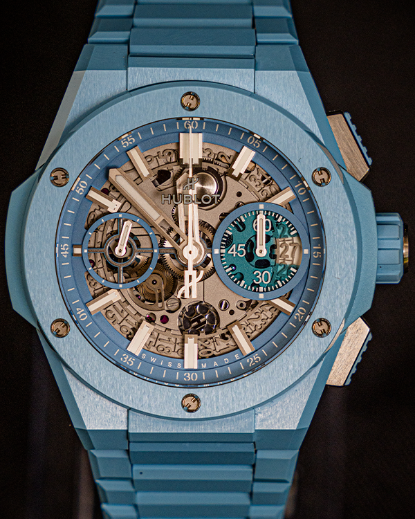 Hublot Big Bang Integrated Sky Blue 42MM Skeleton Dial Ceramic Bracelet (451.EX.5120.EX)