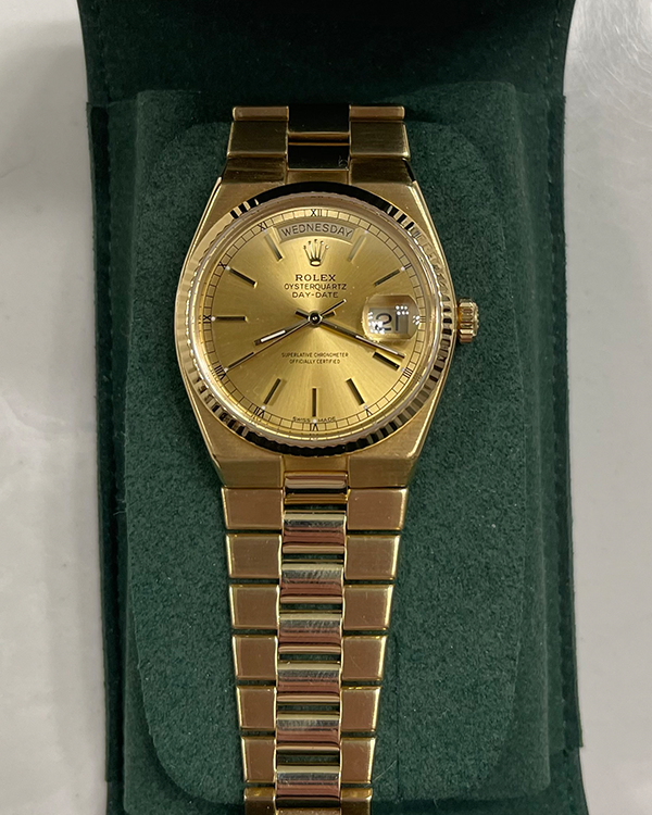 1978 Rolex Day-Date Oysterquartz 36MM President Bracelet Yellow 