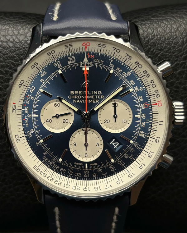 Breitling Navitimer 1 B01 Chronograph 46mm D-Blue Dial Leather Strap (AB0127211C1X1)