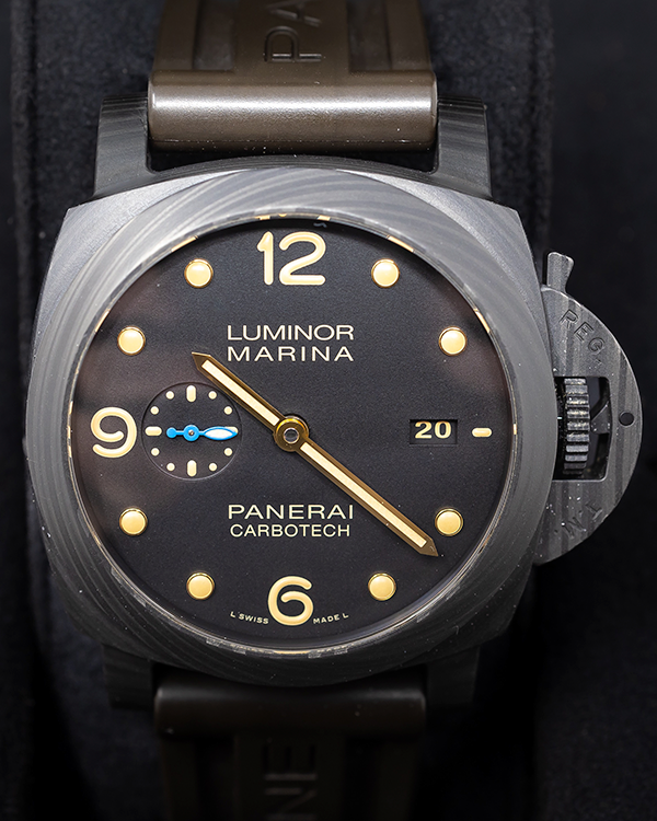 2020 Panerai Luminor Marina 1950 Carbotech 3 Days 44MM Black Dial Rubber Strap (PAM00661)