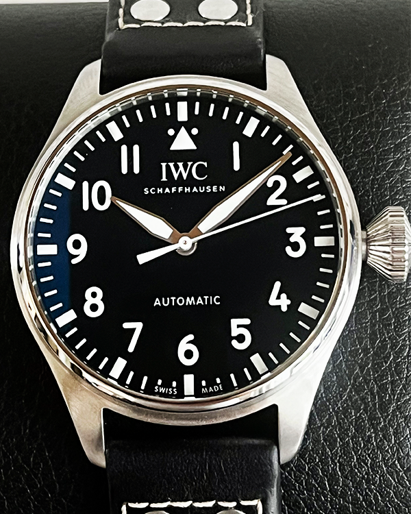 2021 IWC Schaffhausen Big Pilot 43MM Black Dial Leather Strap (IW329301)