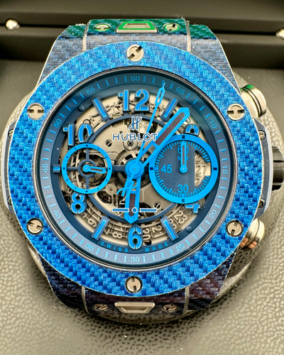 2019 Hublot Big Bang Unico Italia Independent L.E. 45MM Skeleton Dial Rubber/Textile Strap (411.YL.5190.NR.ITI15)