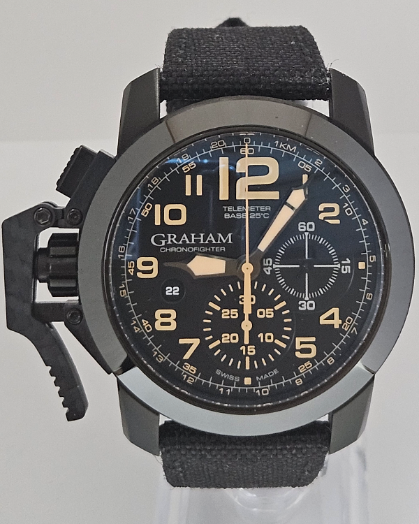 Graham Chronofighter Oversize 47MM Black Dial Textile Strap (2CCAU.B02A.T13N)