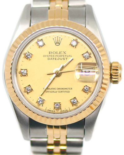 Rolex Lady-Datejust 26MM Champagne Dial Two-Tone Jubilee Bracelet (69173)