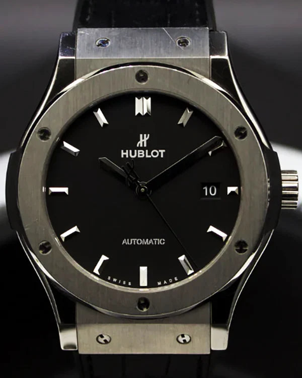 Hublot Classic Fusion 42MM Black Dial Rubber/Leather Strap (542.NX.1171.RX)