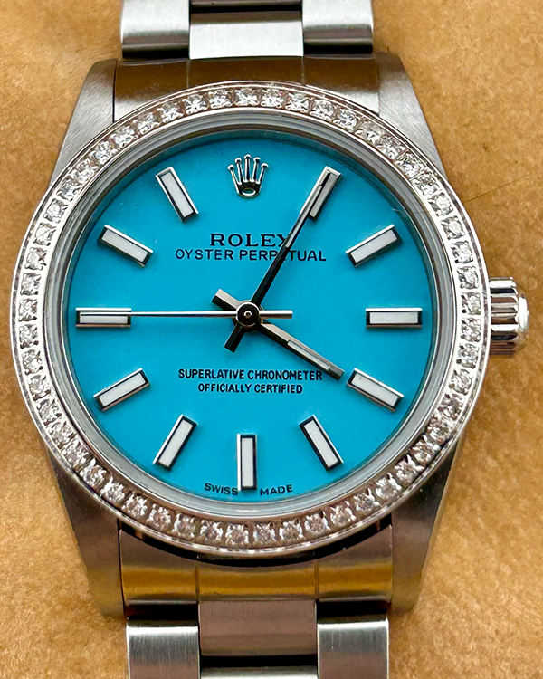 Rolex Oyster Perpetual 31MM Aftermarket Blue Dial Oyster Bracelet (77080)