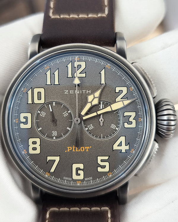 2021 Zenith Pilot Type 20 45MM Grey Dial Leather Strap (11.2430.4069/21.C733)