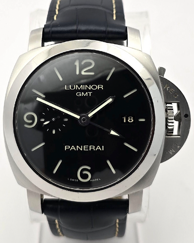 Panerai Luminor 1950 3 Days GMT L.E. 44MM Black Dial Leather Strap (PAM00320)