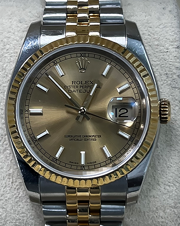 2011 Rolex Datejust 36MM Champagne Dial Two-Tone Jubilee Bracelet (16013)