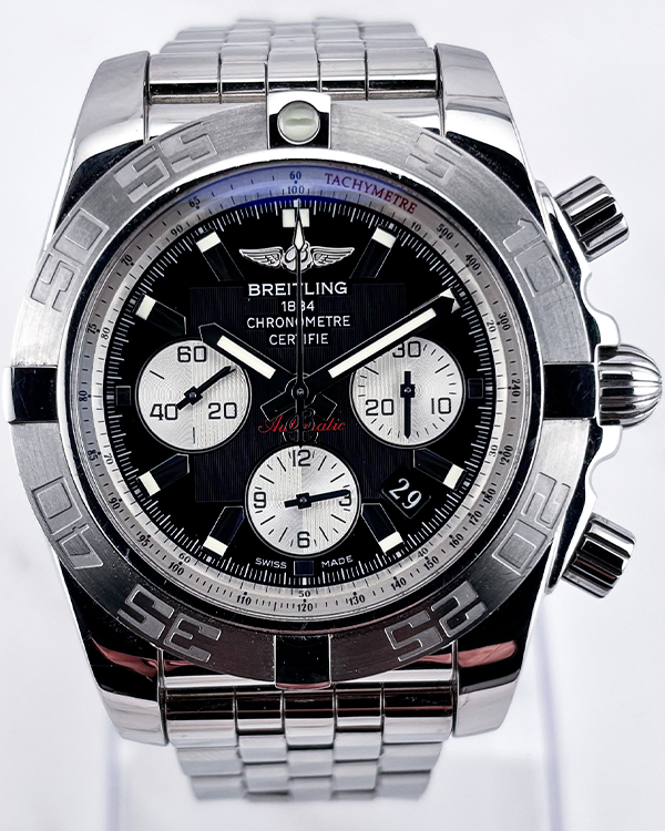 2018 Breitling Chronomat 44MM Black Dial Steel Bracelet (AB011012)